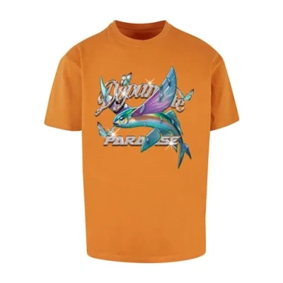 Image of Mister Tee Mt2736 Dopamine Paradise Oversize T Shirt, Forgotten Orange, S Große Größen Tall