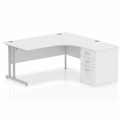 Image of Impulse 1600 Right Hand Cantilever Workstation 600 Pedestal White