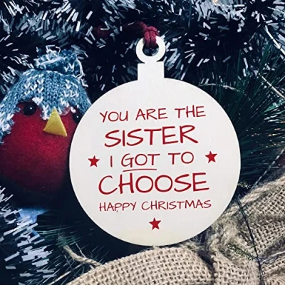 Image of Red Ocean Sister I Got To Choose Wood Bauble For Best Friend Gifts