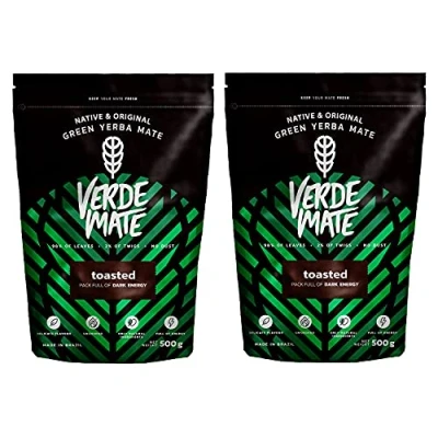 Image of Yerba Verde Mate Green Toasted 1000g (2x500g) Tea from Brazil with Natural Caffeine Roasted Vegan Gluten Free