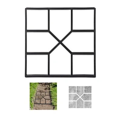 Image of Relaxdays Concrete Mould Form Square Casting Mold Cement Path Paving Pattern Maker 40 x cm