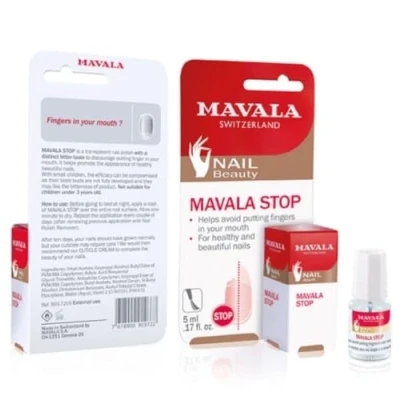 Image of Mavala Stop Deterrent Nail Polish Treatment Stops Putting Fingers In Your Mouth, For Ages 3+, 5 ml (Pack of 1)