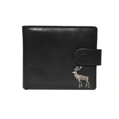 Image of Quality black leather stag wallet