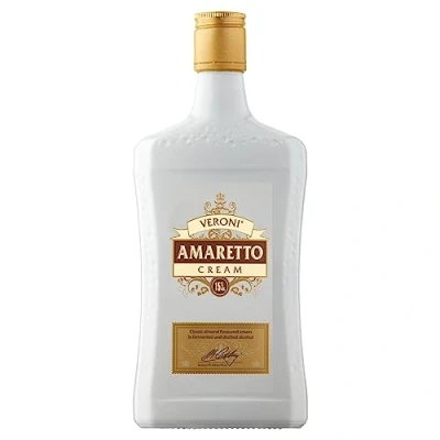 Image of Veroni Amaretto Cream, Almond Liqueur, Classic Cocktail Ingredient for Espresso Martini &amp; Affogato, Artisan Italian 15% Alcohol Drink, Nut Free Gluten Liquor Home Bar, 50cl