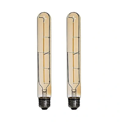 Image of Ruihua 2Pcs T30 E27 LED Edison Light Bulbs 4W(Replace 40w Screw Halogen Bulb) Warm White 2700K Long Test Tube Bulb Retro Vintage Decorative Filament Amber Glass Non Dimmable AC 220 240V