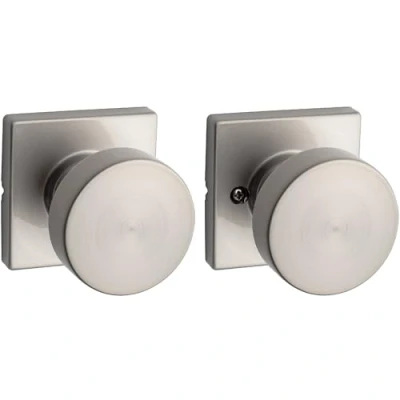 Image of Kwikset 97300 933 Pismo Bedroom/Bathroom Door Knob, Round, Satin Nickel