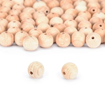 Image of Vaessen Creative 11006 005 Untreated Wooden Beads, Diameter 18 mm, Pack of 100, Round Beads for Crafts, DIY Handmade Decorations, Jewellery, Craft, Wood, Piece