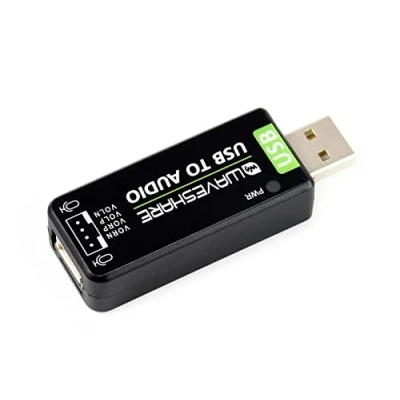 Image of Waveshare USB Sound Card Audio Module External Converter for Raspberry Pi/Jetson Nano Driver Free Plug and Play