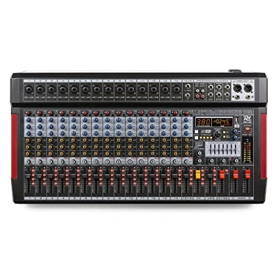 Image of PD 16 Channel PA Mixer with USB, Bluetooth &amp; DSP Professional Music Mixing Desk Perfect for Live Sound, Studio Recording Events Stage and Effects