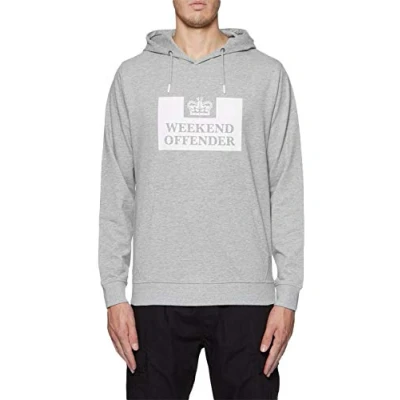 Image of Weekend Offender Mens Service Classic Hoodie Grey Marl UK M