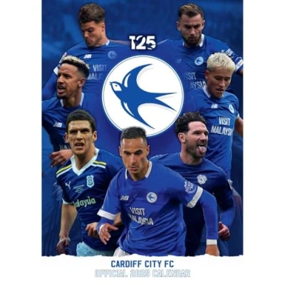 Image of 2025 Calendar Cardiff City Month to View A3 Football Official Product