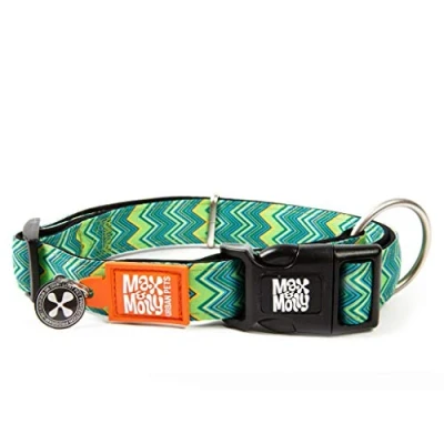 Image of Max &amp; Molly Vintage Smart Id Collar Comfortable Odor Free Neoprene Tag Lost Pet Protection Program Extraordinary Dog Collar, S