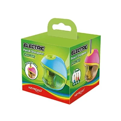 Image of Keyroad Electric Pencil Sharpener with Can 1 Piece for Kindergarten, Preschool and School, KR971783, Blue/Pink (Assorted)