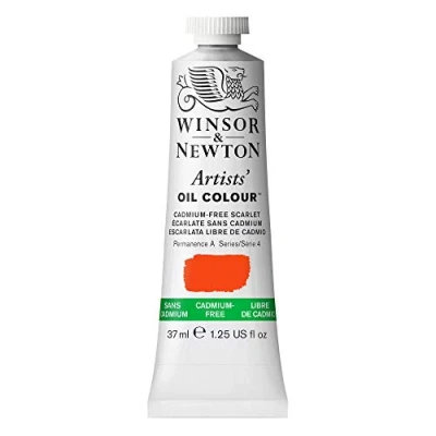Image of Winsor &amp; Newton Artist Oil Paint, Cadmium Scarlet red, 37ml