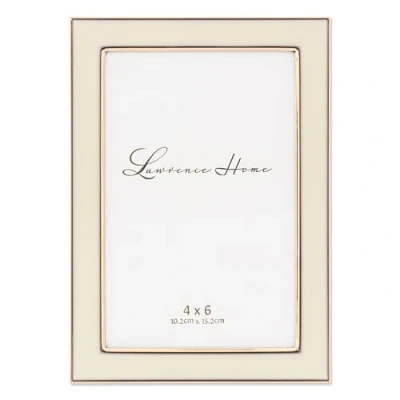 Image of Lawrence Frames Metal and Enamel Picture Frame, Ivory, 4x6