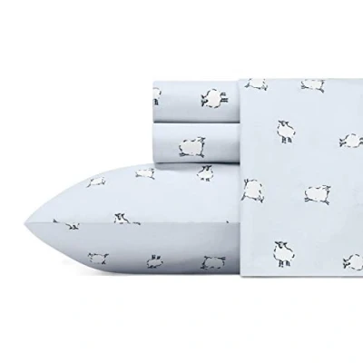 Image of Poppy &amp; Fritz Twin Sheets, Cotton Percale Bedding Set, Crisp Cool, Lightweight Home Decor (Sheep, Twin)