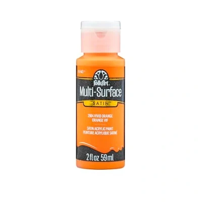 Image of FolkArt Multi Surface Satin Acrylic Paint, Vivid Orange, Small