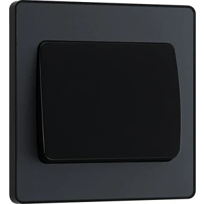 Image of BG Electrical Single Wall Light Switch, Wide Rocker, 2 Way, Screwless Front Plate, Round Edges, Evolve, Matt Grey, 20A, 16AX, PCDMG12WB