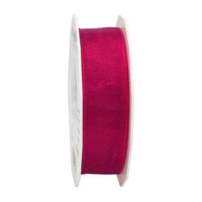 Image of C.E. Pattberg Präsent Four Seasons Organza wired edge Ribbon Raspberry 25 mm width, m length
