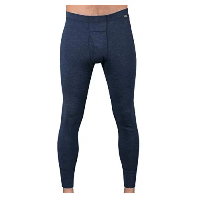 Image of MERIWOOL Mens Base Layer 100% Merino Wool Thermal Pants Denim Blue