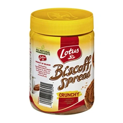 Image of Lotus Biscoff Cookie Butter Spread Crunchy non GMO + Vegan 13.4 Ounce (1 Count)