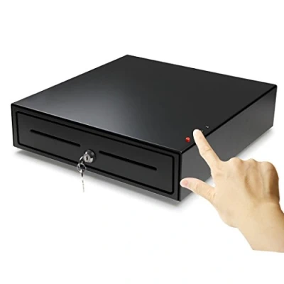 Image of HONEY BEAR 16Inch Manual Key &amp; Push Button Release Lock Cash Register Drawer Tray, Heavy Duty, with 5 Bills 8 Coins Removable Tray