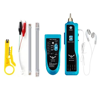 Image of 7 in 1 Network Cable Tester,Wire Tracker RJ45 RJ11 LAN Toner Telephone Line Finder Cat5 Cat6 Ethernet Tracer Kit Sensitivity Adjust Continuity Check for Collation No Battery