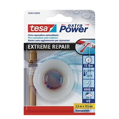 Image of tesa 56064 00006 00 TE56064 Cinta de reparación autosoldante Extreme Repair x transparente, Standard, 2,5m:19mm