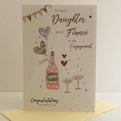 Image of Special Daughter and Her Fiance on Your Engagement Congratulations Card