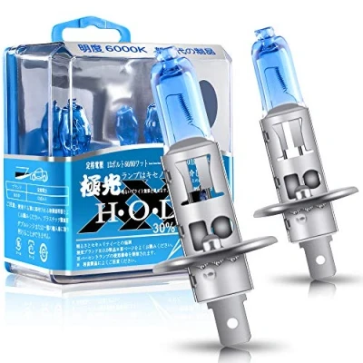 Image of Sidaqi 2PCS H1 100W Halogen Bulbs 12V Super Bright Xenon White 6000K +150% Replace for Car LED Headlight Bulb Fog Light Driving Lamp