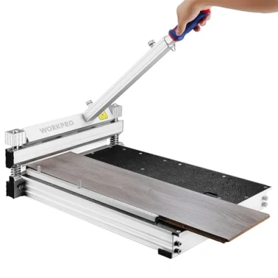 Image of WORKPRO 340 mm Laminate Floor Cutter, Flooring Tools for Multi Layer Flooring, Parquet, Rubber Concave Base, LVT, VCT, SPC, LVP, WPC and Vinyl Plank