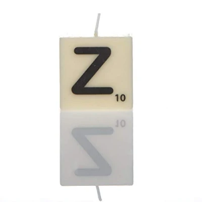 Image of Boxer Gifts Letter Z Candle, White, One Size