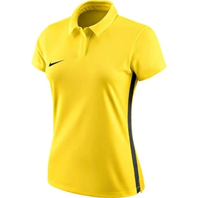 Image of Nike W Nk Dry ACDMY18 Polo Ss T Shirt Tour Yellow/Anthracite/(Black), Large