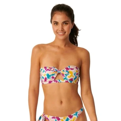 Image of Sloggi Shore Women&#039;s Fancy Guppy Bandeau Bikini Top, Multi Colour, S