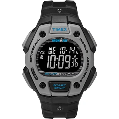 Image of TIMEX Men&#039;s IRONMAN Classic 30 38mm Watch Black &amp; Gray Case Negative Display with Resin Strap TW2U30200