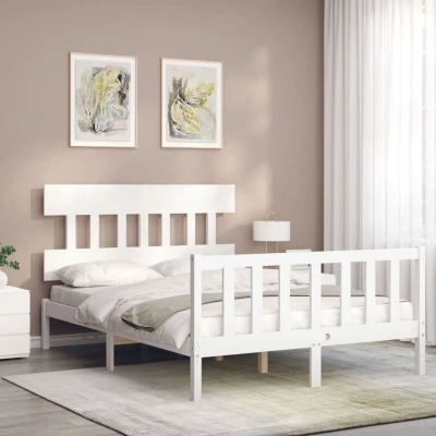 Image of vidaXL Bed Frame without Mattress White 140x200 cm Solid Wood Pine
