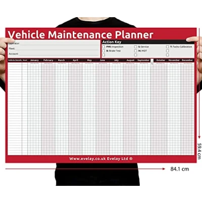 Image of A1 Wall Planner HGV PSV MOT Vehicle Maintenance Size Plannings rolled or folded (84.1x 59.4cm) Un Dated (A1 Rolled)