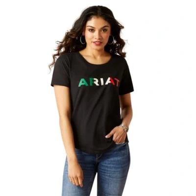Image of ARIAT Women&#039;s Viva Mexico Short Sleeve T Shirt, Black