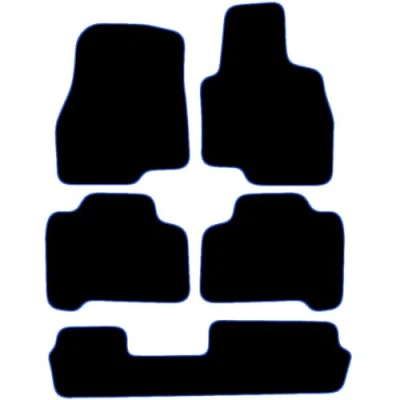 Image of Carsio Carpet Car Mats For Mitsubishi Grandis 2004 2008 Tailored Fit Floor Mat Set Complete Accessory Black Custom Fitted All Weather, Anti Slip Backing &amp; Blue Trim