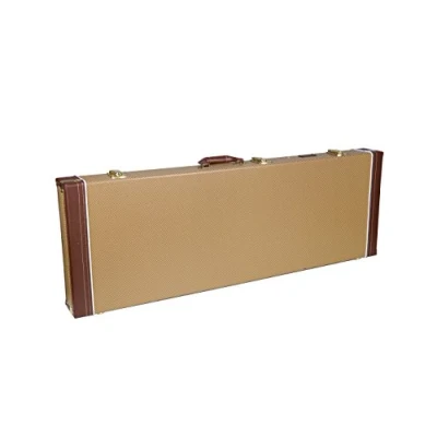 Image of Crossrock Wooden Case Fits Fender Telecaster and Stratocaster Electric Guitars,Vinyl Tweed (CRW620ETW)