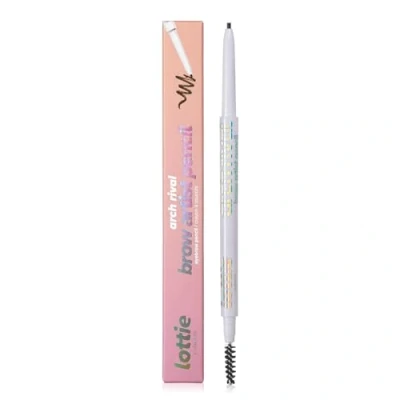 Image of Lottie London Arch Rival: Brow Artist in Dark Brown, Retractable Eyebrow Pencil, Ultra fine Brush for High definition precise Hair like Effect