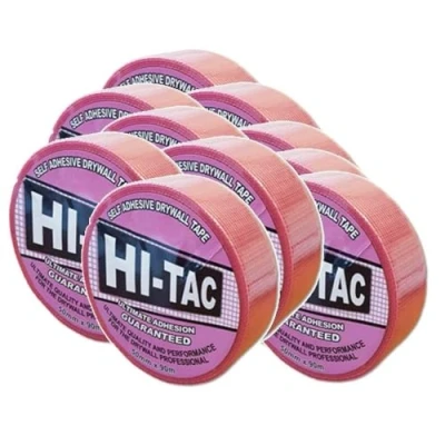 Image of Hi Tac Self Adhesive Drywall Scrim Tape 48mm x 90M Plasterers Mesh (10)