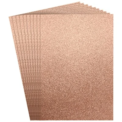 Image of Belle Vous A4 Rose Gold Paper (24 Pack) 21 x 29.5cm/8.27x 11.61 inches 120gsm Premium Cardstock Sparkly Craft Sheets for Scrapbooking, DIY Projects, Wedding/Party Decorations, and Card Making