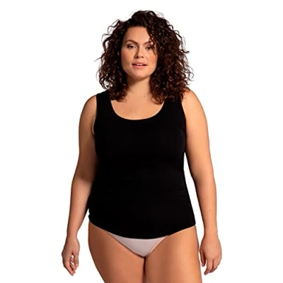 Image of Ulla Popken Women&#039;s Undershirt Vests, Black, 28 30
