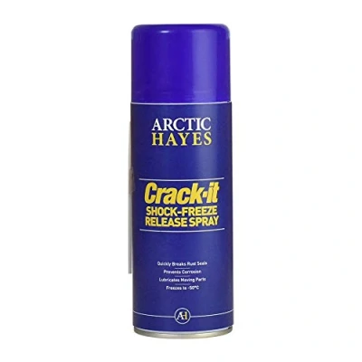 Image of Arctic Hayes CI/400 1 x 400 ml Crack It Shock Freeze Release Spray, Bio Degradable, Fast Action Lubricant, Breaks Apart Corroded Parts in Minutes (400ml), White