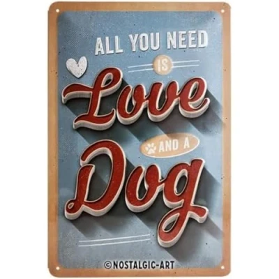 Image of Nostalgic Art Retro Tin Sign PfotenSchild Love Dog Gift idea for pet owners, Metal Plaque, Vintage design wall decoration, 20 x 30 cm