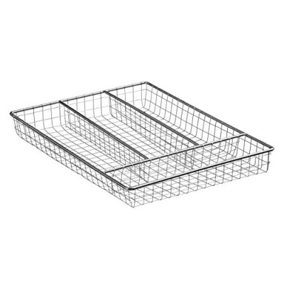 Image of Premier Housewares Cutlery Tray Chrome, Silver, H4 x W22 D31cm