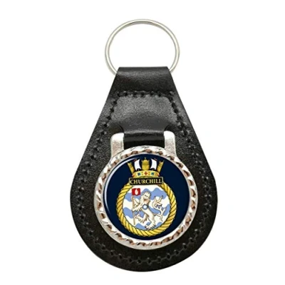 Image of HMS Churchill, Royal Navy Leather Key Fob
