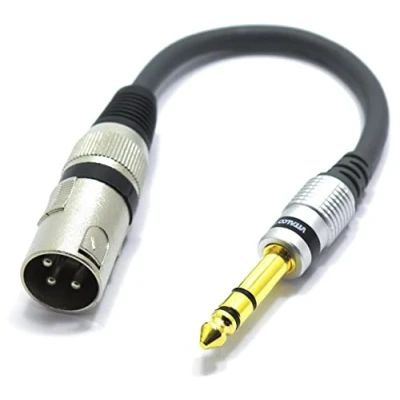 Image of VITALCO XLR Male to 6.35 Jack Stereo Adapter 1/4 TRS 3 Pin Microphone Audio Cable