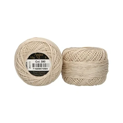 Image of ANCHOR Pearl Yarn, Thickness: 8, Packaging: 10G, Running Length: 82M ecru Embroidery Threads